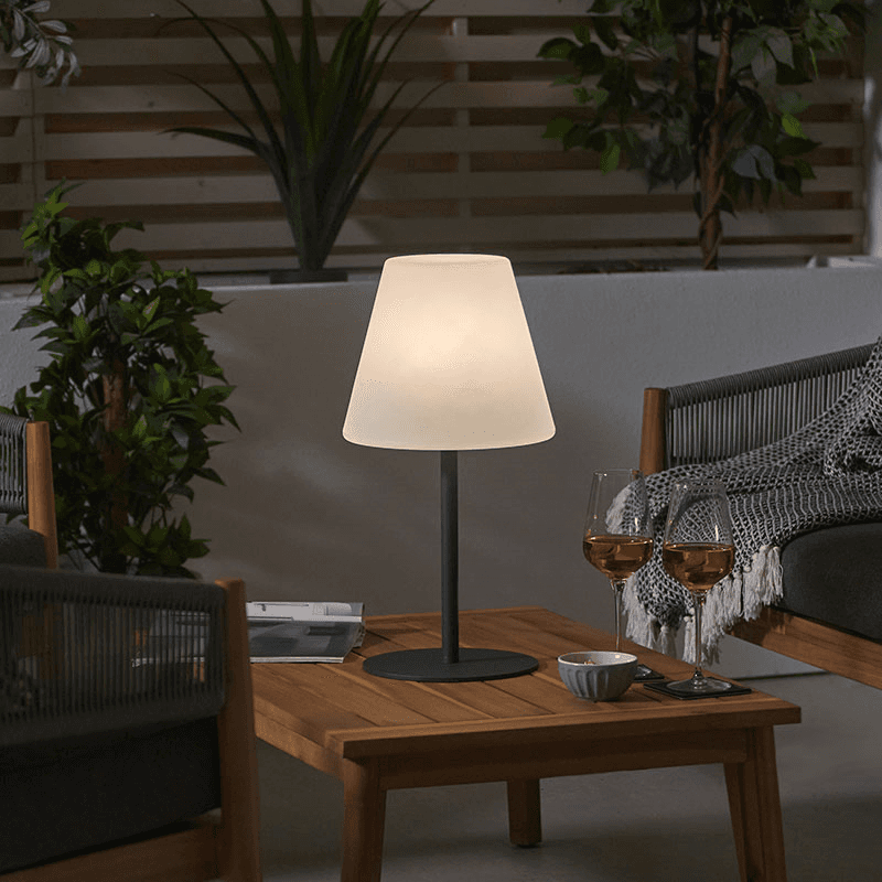 Outdoor Table Lamp, H50cm, Grey