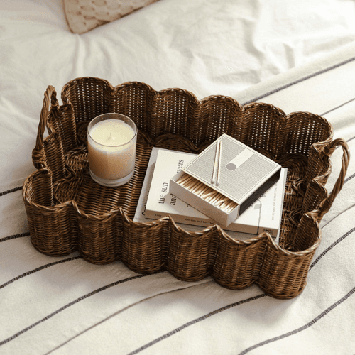 Image showing the Mini Wavy Tray, Teak product.