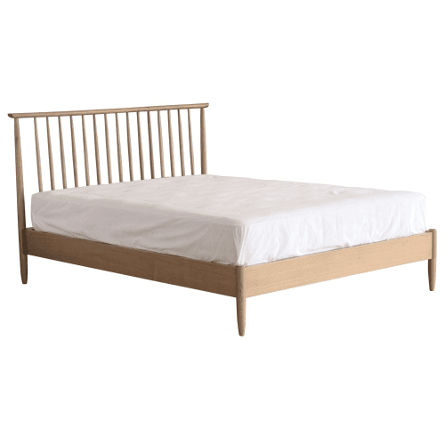 Image showing the Teramo King size bed, H110 x W165 x D214cm, Natural product.