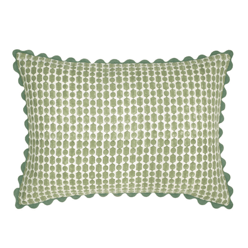 Image showing the Viale Print Cushion, 50 x 35cm, Green product.