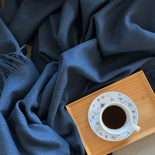 Image showing the Classic Throw, H130 x W200cm, Moirage Blue product.