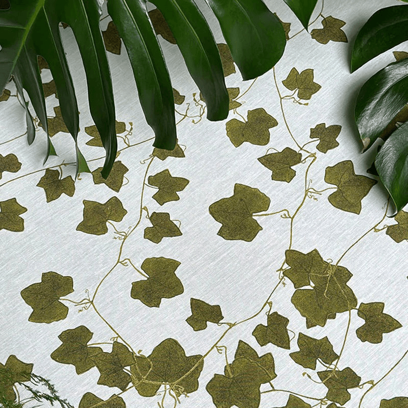 Ivy Herbarium Linen Tablecloth, 165 x 300cm, Green