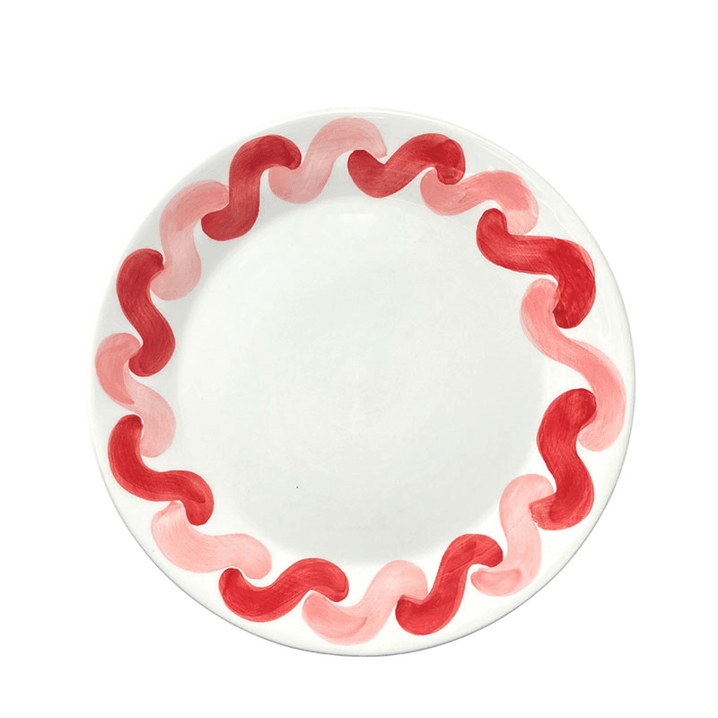 Onda Serving Plate, D31cm, Red & Pink