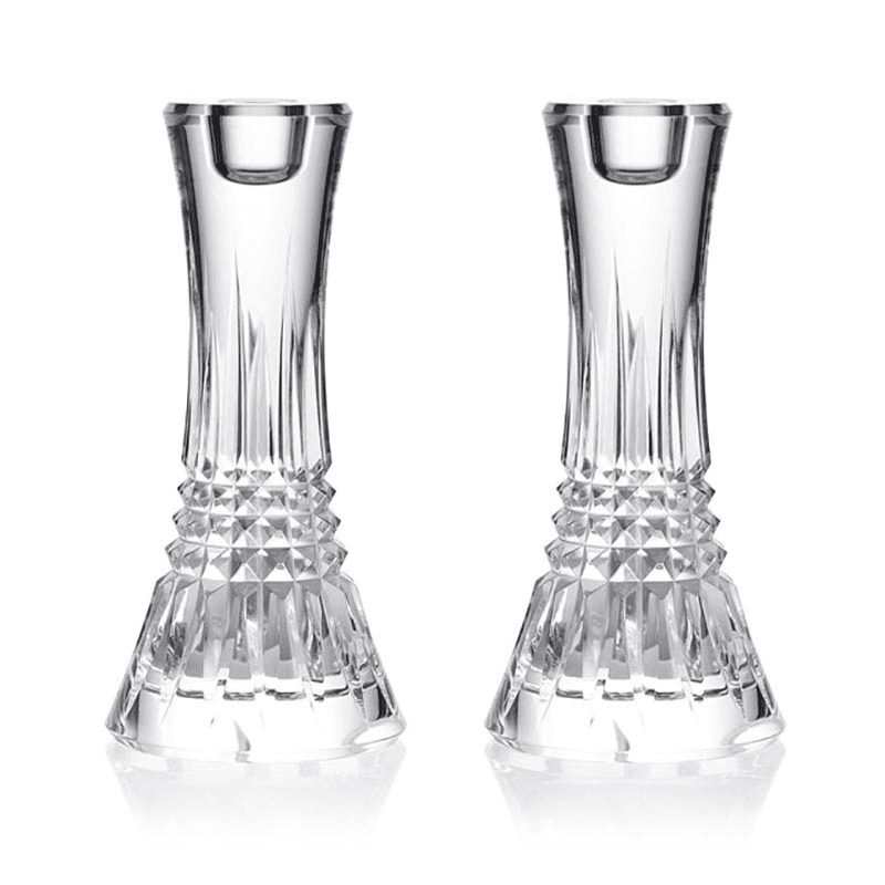 Lismore Diamond Set of 2 Candlesticks, 18cm, Clear