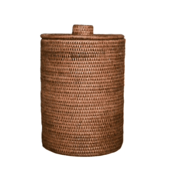Image showing the Bathroom Bin, Strand Rattan, Brown, 24cm product.