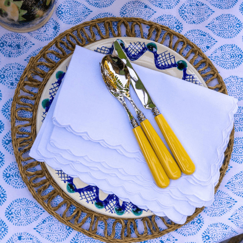 Image showing the Mini Scallop Napkin, 45 x 45cm, White product.