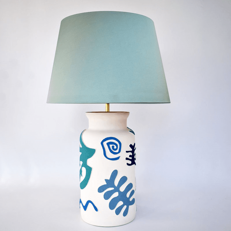 Can Can Table Lamp, H36cm, Blue