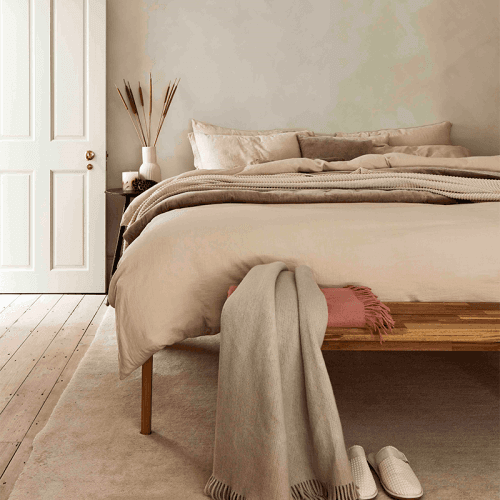 Image showing the Organic Retreat Fitted Sheet, Super King, Oat product.
