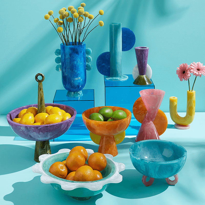 Mustique Ripple Bowl, D37cm, Teal