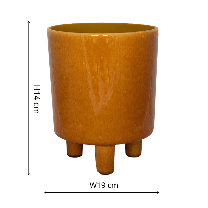 Pisa Planter, H16 x W19 x D19cm, Mustard