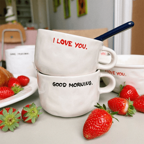 Image showing the I Love You Cappuccino Mug, 500ml, Red product.