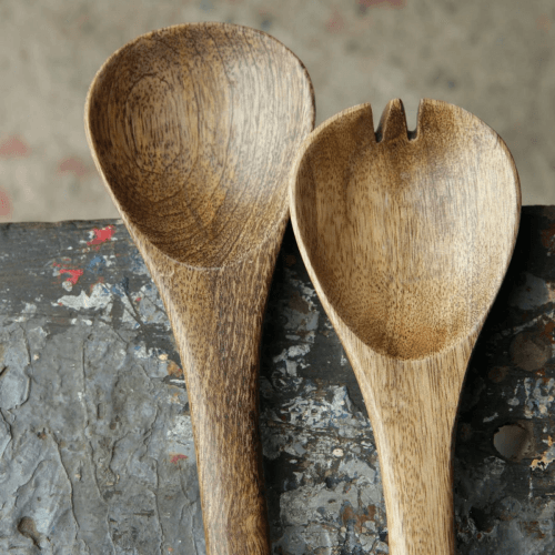 Image showing the Salad servers, 30cm, mango wood product.