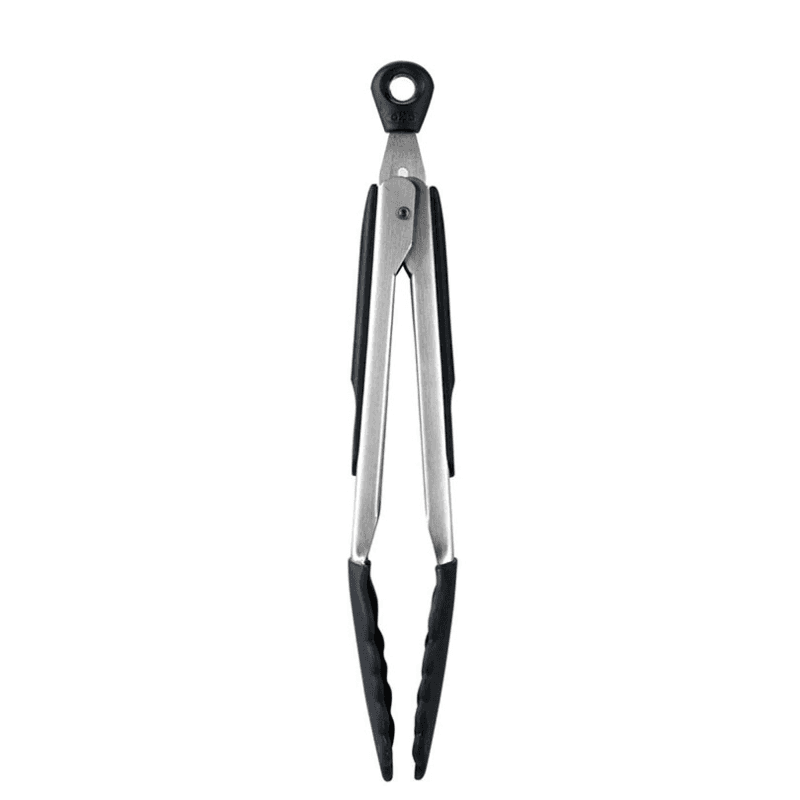 Locking tongs with silicone heads, 9"