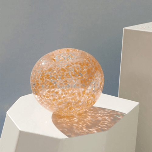 Image showing the Dewdrop Vase, D14cm, Peach Opaline product.