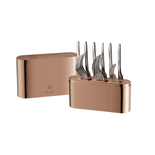 Image showing the Concorde 24-Piece Cutlery Set with Case, Copper product.