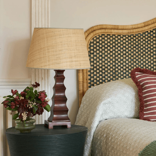 Image showing the Seema Raffia Lampshade, D27cm, Light Green product.