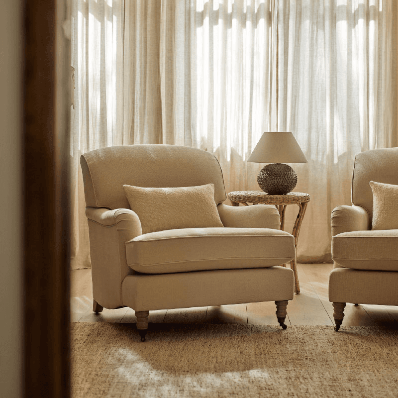 Olivia Armchair, Hugo Pale Oat With Pale Oak Legs