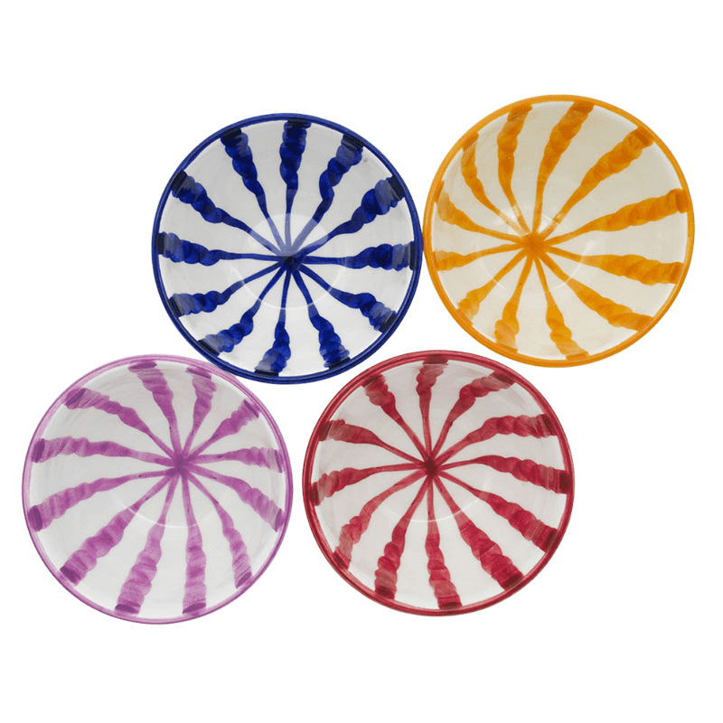 Wave Set of 4 Breakfast Bowls, D16cm, Multi