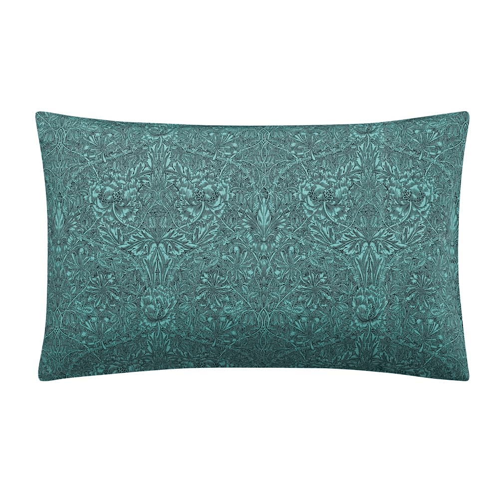 Honeysuckle & Tulip Pillowcase Pair, Mulberry & Teal
