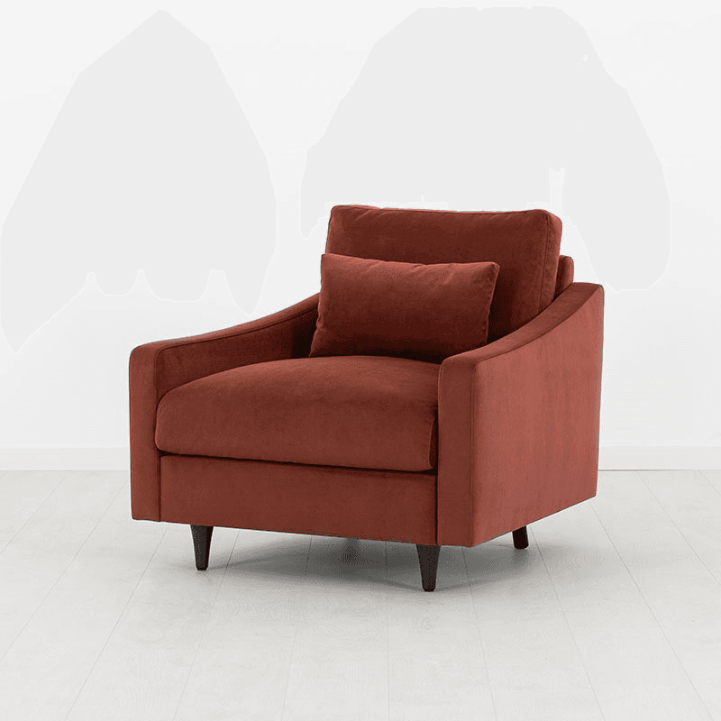 Model 07 Velvet Armchair, Brick