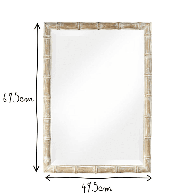 Baloo Mirror, 71cm x 50cm, Natural, Whitewash