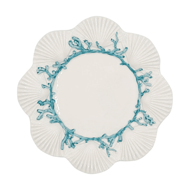 Saint Jacques Dinner Plate, D27cm, White and Blue