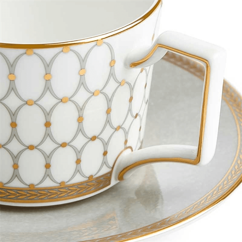 Renaissance Teacup & Saucer, Grey