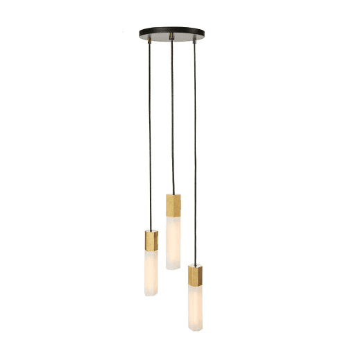 Image showing the Basalt Triple pendant & bulb, L400 x D25cm, Brass product.