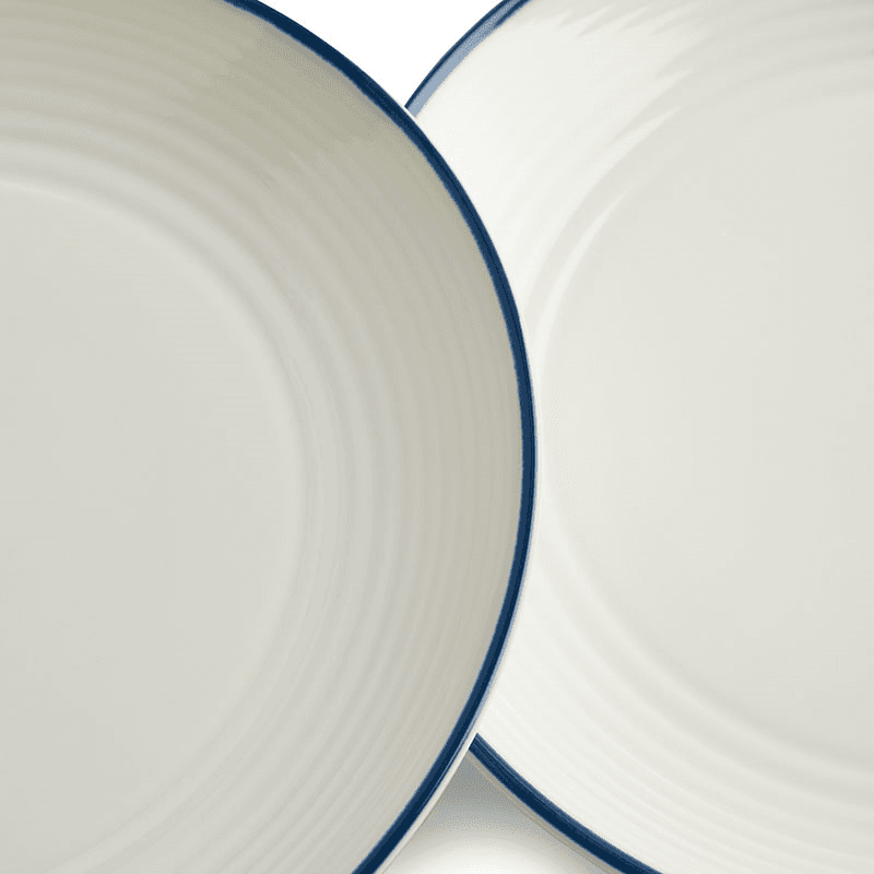 Gordon Ramsay Maze Denim Line Set of 4 Plates, D22cm, White