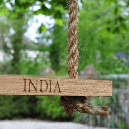 Image showing the Personalised Small Swing, Oak product.