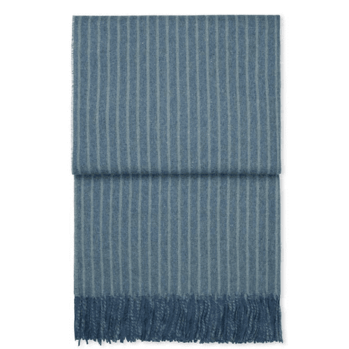 Image showing the Stripes Throw, H130 x W200cm, Mirage Blue product.