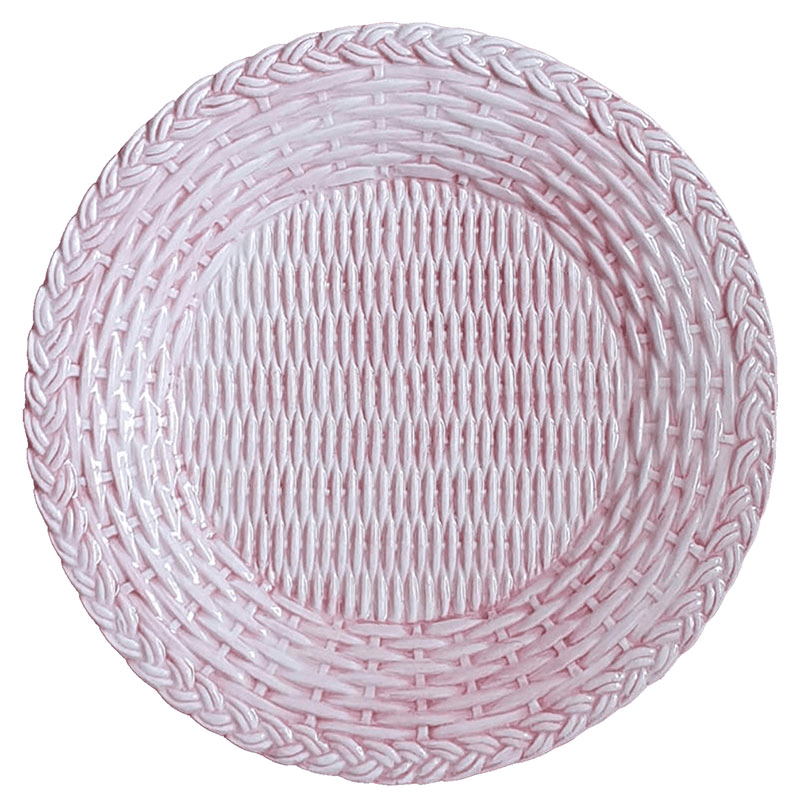 Wicker Charger Plate, D28cm, Pink