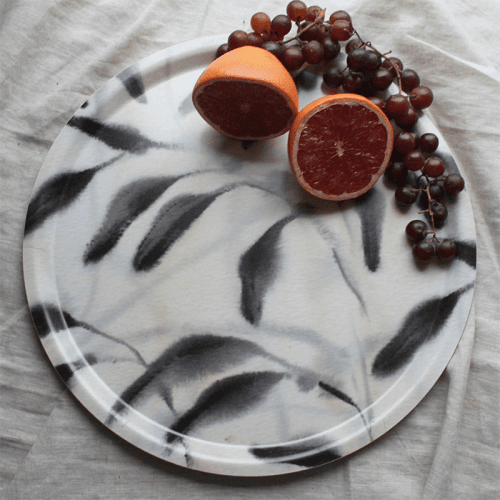 Image showing the Amongst Round Medium Birchwood Tray, D38cm, Beige product.