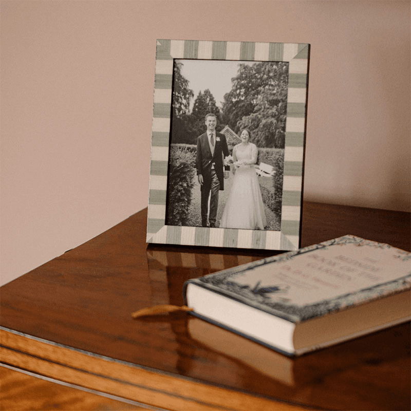 Delilah Stripe Photo Frame, 5x7", Pistachio