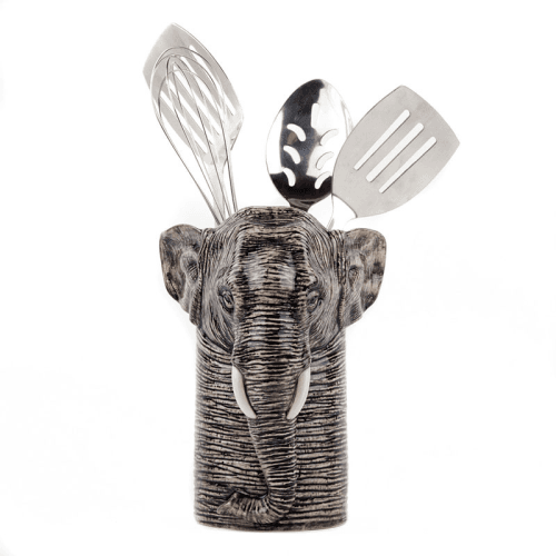 Image showing the Elephant Utensil Pot, H18.5cm, Grey product.