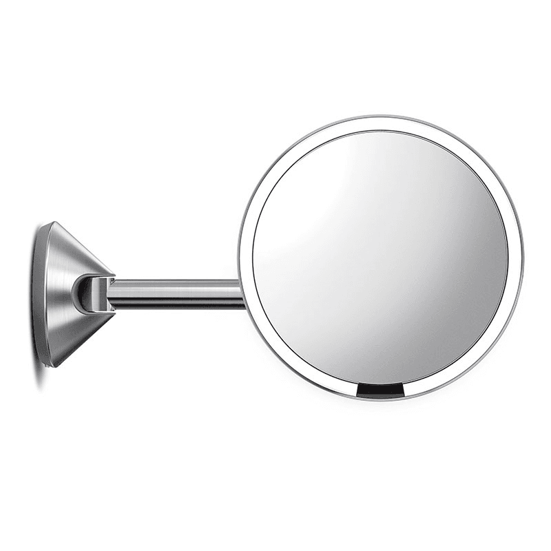 Wall Mount Sensor Mirror, D20cm, Brushed Steel