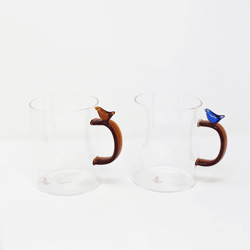 Birds Mug, 450ml, Light Blue