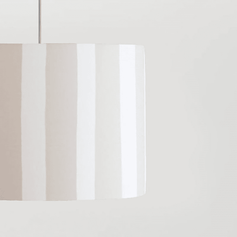 Stripe Drum Shade, 35cm, Sand & White