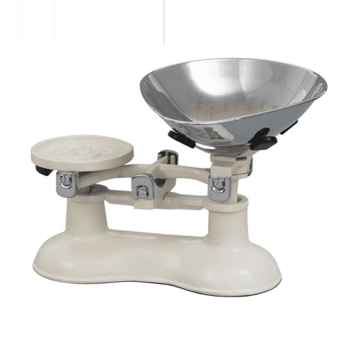 Image showing the Traditional kitchen scales, Champagne Cast Iron With Chrome Bowl product.
