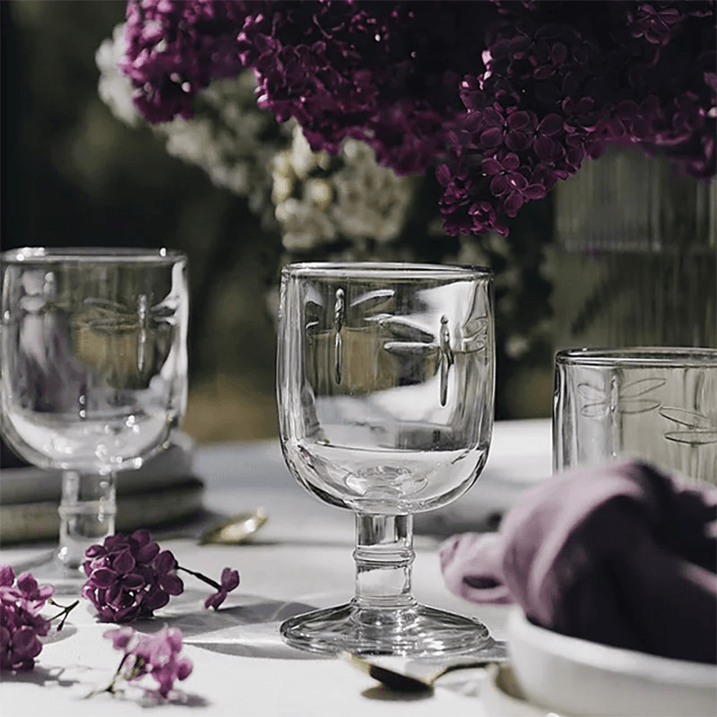 Libellule Set of 6 Stemmed Wine Glasses, 280ml, Clear