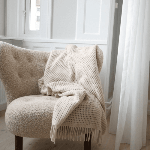 Image showing the Basket Throw, H130 x W200cm, Beige product.