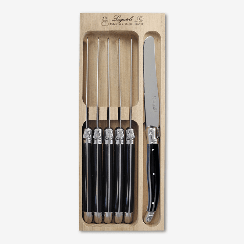 Set of 6 Knives in Tray, Black