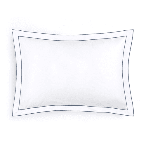 Image showing the Frame Two Corded Pair of Oxford Pillowcases, Standard, Steel Blue product.