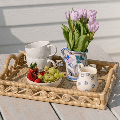 Image showing the Ivy Rattan Tray, Natural product.