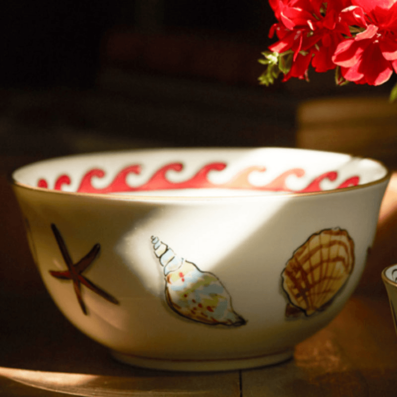 Il Viaggio Di Nettuno Hand-decorated Porcelain Bowl, White, 17cm