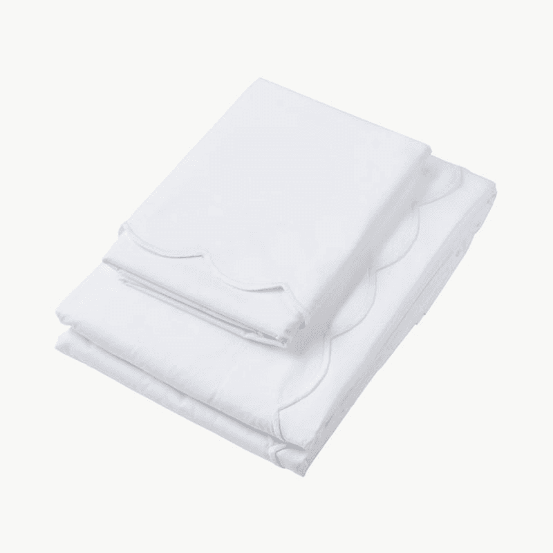 Annabelle Scalloped Super King Duvet Cover, White
