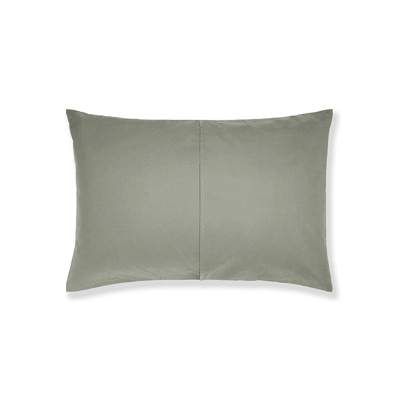 Relaxed Cotton Pair of Standard Pillowcases, Moss