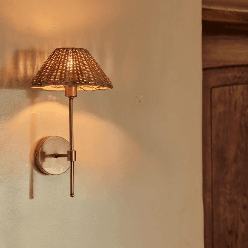 Image showing the Athena Wall Light, Rattan product.