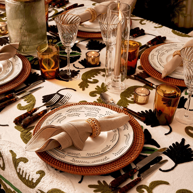 Suzani Tablecloth, 180 x 300cm, Forest