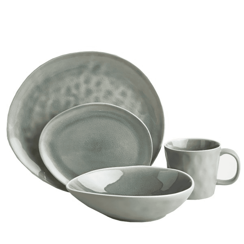 Vie Naturelle 16 Piece Dinner Set, Soft Grey